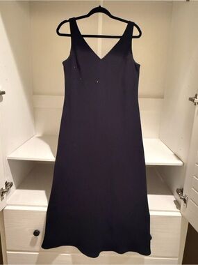 Jones New York Black V-Neck Maxi Dress With Slight Sequins on Top Only